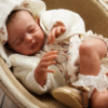 Noa lifelike vinyl reborn baby doll full body view