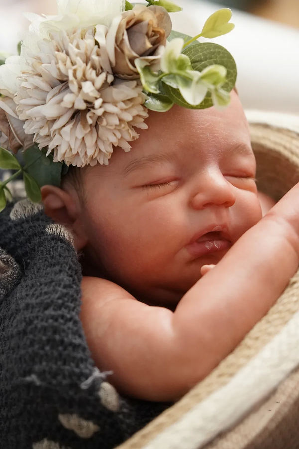 Noa realistic reborn baby doll hand painted skin detail
