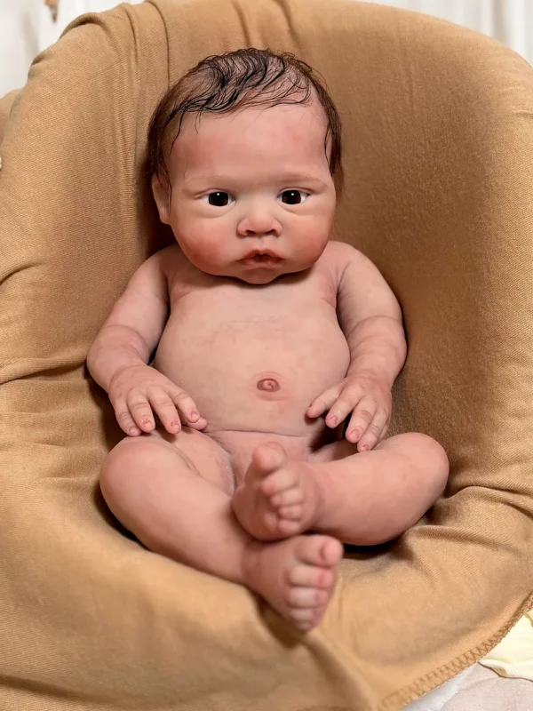 River Awake — Adorable Full Silicone Preemie Reborn Baby Boy Doll | 18" Open Eyes