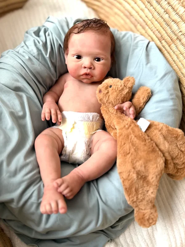 River Awake — Adorable Full Silicone Preemie Reborn Baby Boy Doll | 18" Open Eyes
