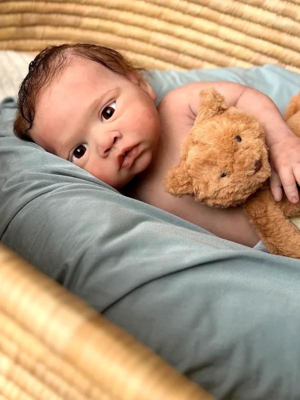 River Awake — Adorable Full Silicone Preemie Reborn Baby Boy Doll | 18" Open Eyes