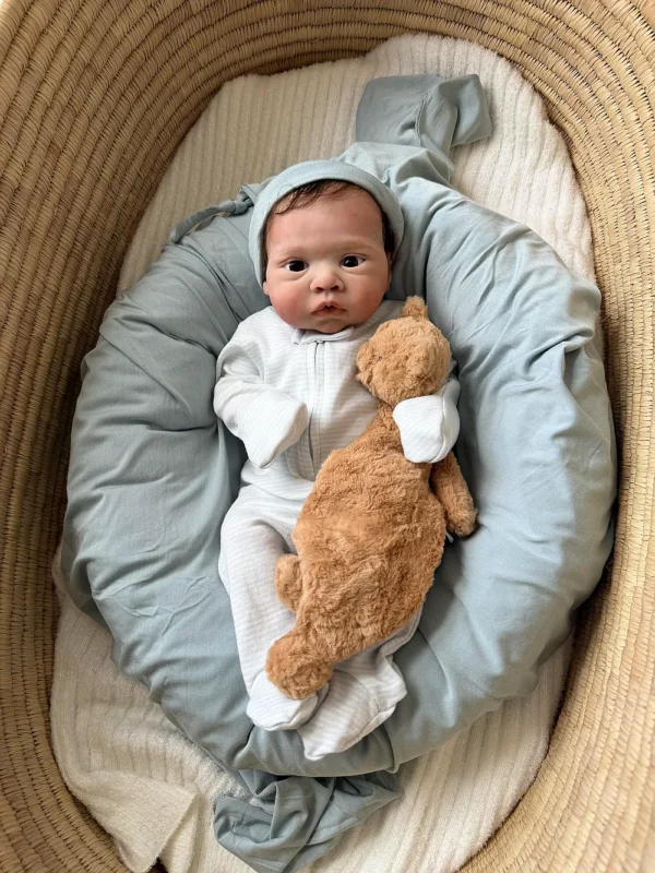 River Awake — Adorable Full Silicone Preemie Reborn Baby Boy Doll | 18" Open Eyes