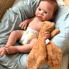 River Awake full silicone preemie reborn baby boy doll open eyes olive skin