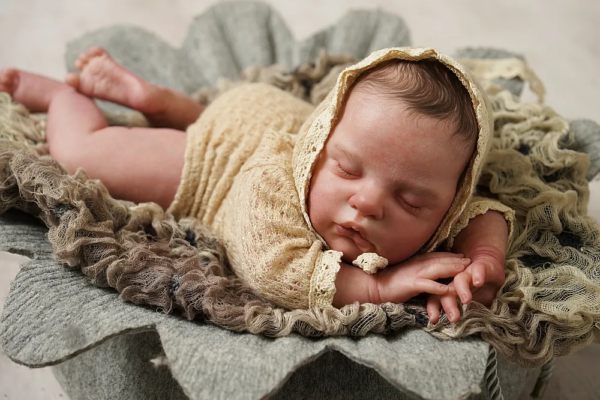 Ruby vinyl reborn baby doll 3D face detail close up