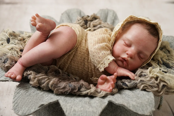 Ruby vinyl reborn baby girl doll sleeping peaceful newborn