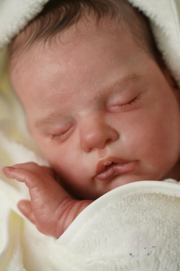 Ruby handcrafted reborn baby girl doll rooted eyelashes