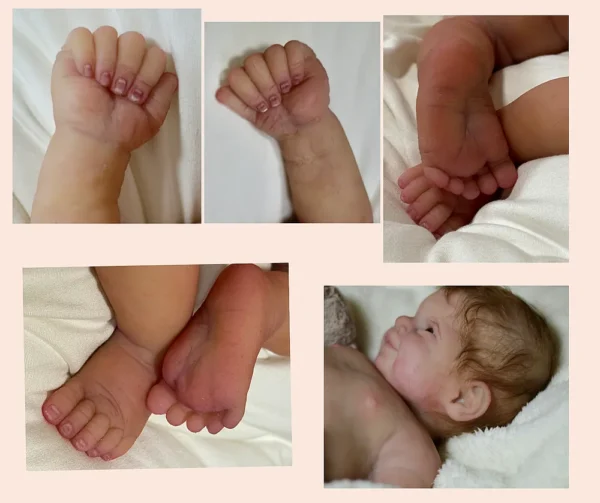 Scarlett silicone reborn baby doll fingernail detail