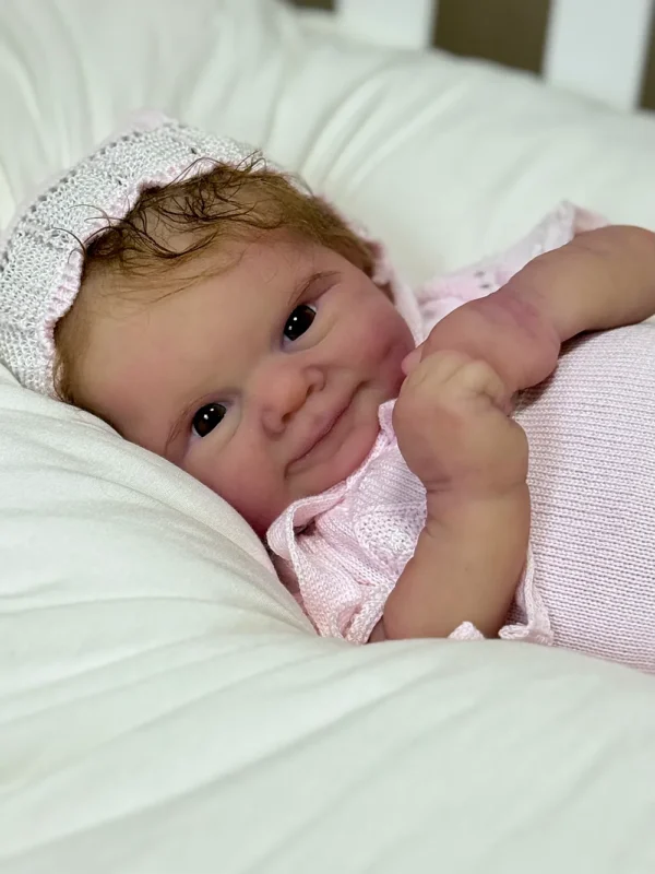 Scarlett realistic full silicone reborn baby doll face detail
