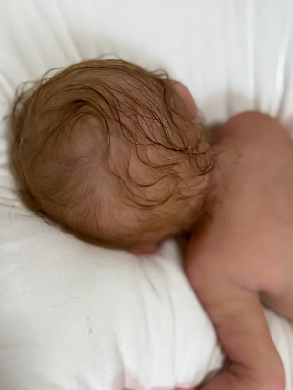 Scarlett silicone reborn baby girl doll hair details