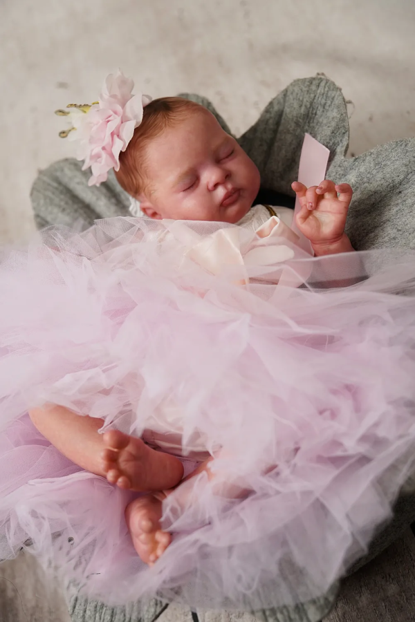 Esenia — Gorgeous Vinyl Reborn Baby Girl Doll | 19" Lifelike Weighted Newborn