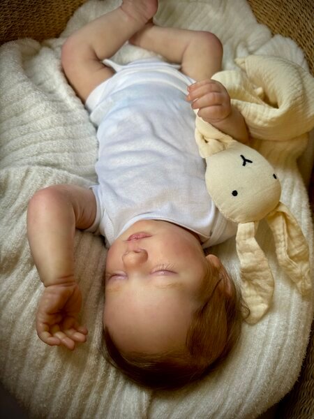 Evelyn — Charming Vinyl Reborn Baby Girl Doll | 19" Lifelike Weighted Newborn