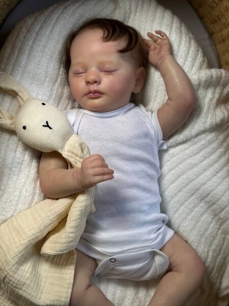 Evelyn — Charming Vinyl Reborn Baby Girl Doll | 19" Lifelike Weighted Newborn