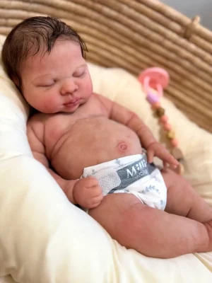 Luna full silicone reborn baby girl doll handcrafted Italian sculpt