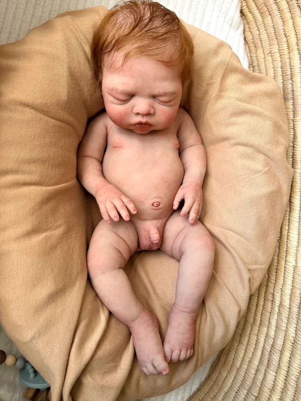 River Asleep Boy — Peaceful Full Silicone Preemie Reborn Baby Boy Doll | 18" Sleeping Newborn