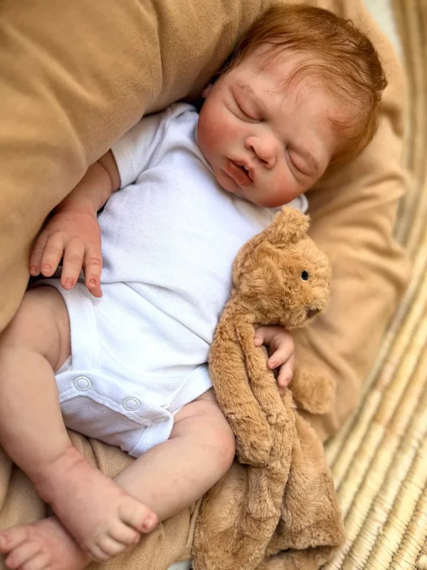 River Asleep Boy — Peaceful Full Silicone Preemie Reborn Baby Boy Doll | 18" Sleeping Newborn