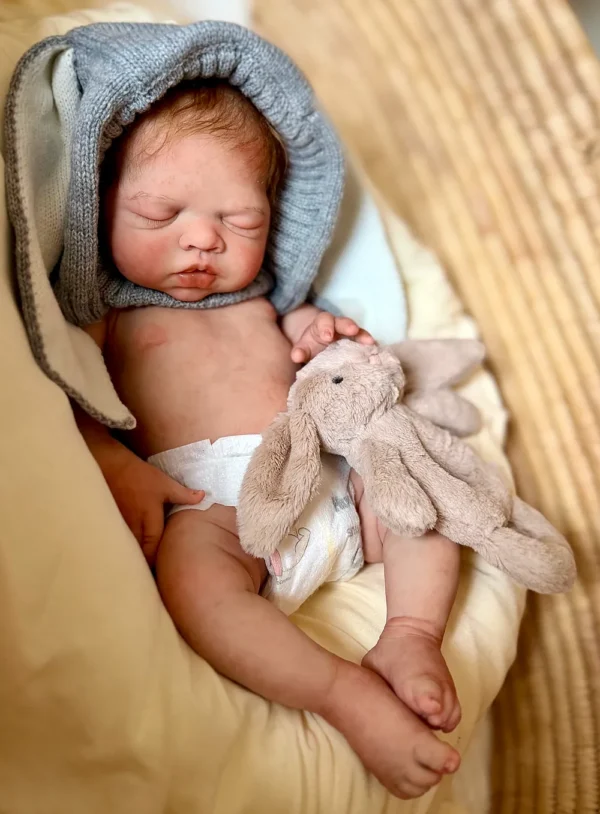 River Asleep Boy — Peaceful Full Silicone Preemie Reborn Baby Boy Doll | 18" Sleeping Newborn