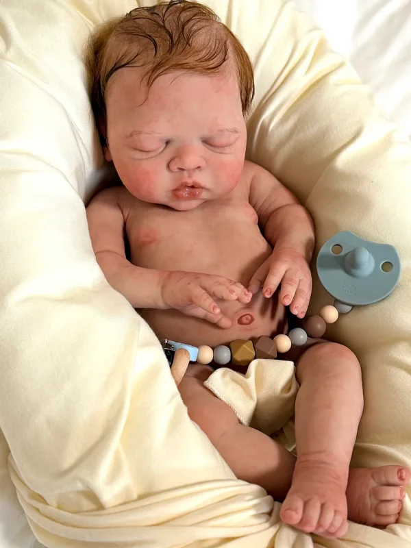 River Asleep Boy — Peaceful Full Silicone Preemie Reborn Baby Boy Doll | 18" Sleeping Newborn