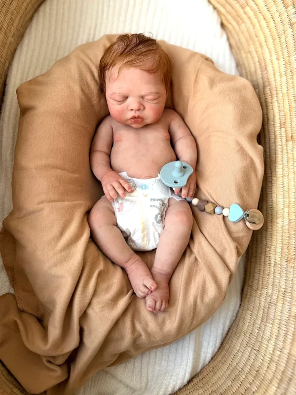 River Asleep Boy — Peaceful Full Silicone Preemie Reborn Baby Boy Doll | 18" Sleeping Newborn