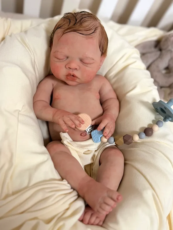 River Asleep Boy — Peaceful Full Silicone Preemie Reborn Baby Boy Doll | 18" Sleeping Newborn